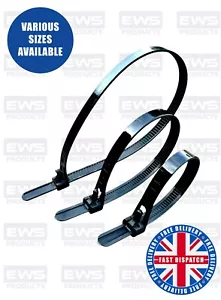 Reusable Black Cable Ties, Zip Ties, Strong 7.6mm Size, All Sizes Available - Picture 1 of 4
