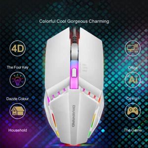 Gaming Backlit Mouse Optical Mouse For Desktop Notebook Computers Office White - Picture 1 of 4