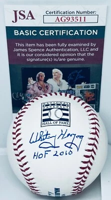 Whitey Herzog St. Louis Cardinals signed HOF Logo Baseball Ball W HOF Inscr. JSA - Image 1 of 2