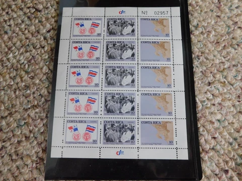 COSTA  RICA-SCOTT#437 MINI SHEET OF 15, MNH Cover
