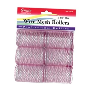 1-3/4" Jumbo Wire Mesh Hair Rollers - 6 Pcs - Picture 1 of 6