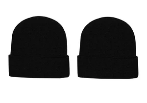 Gorro forrado térmico para hombre - negro cálido lana suave tejido talla única - Imagen 1 de 3