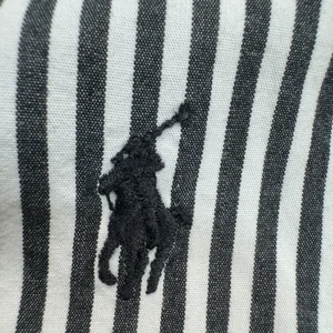 Polo Ralph Lauren Men's Black White Stripe Cotton Polo Shirt 17 34/35 - Picture 1 of 7