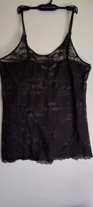 vintage victorias secret nightgown babydoll Sheer LACE Size Medium Black - Picture 1 of 10