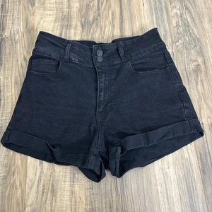 Forever 21 Women’s Shorts US 27 Black Denim - Picture 1 of 6