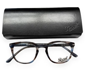 Persol PO3258V 1155 Eyeglasses Glasses Crystal Blue Brown Havana 48mm w/case - Picture 1 of 7