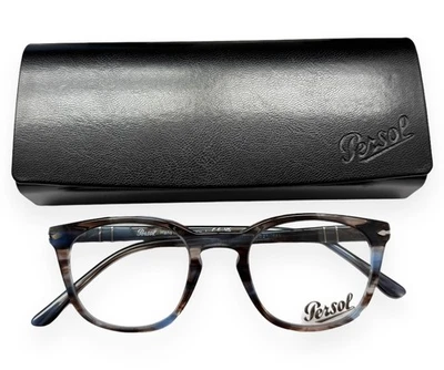 Persol PO3258V 1155 Eyeglasses Glasses Crystal Blue Brown Havana 48mm w/case - Image 1 of 4