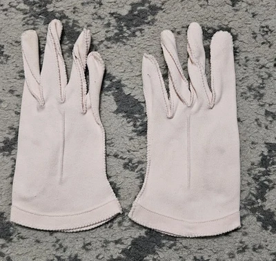 Guantes de algodón vintage de los años 50 y 60 rosa pálido rubí talla 7 1/2 retro elegantes Foto 1 de 4