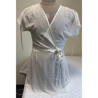 De Colección Oscar De La Renta Talla L Bata de Novia Floral Encaje Bordado Romántico Pradera Foto 1 de 4