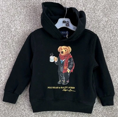 Polo Ralph Lauren Sudadera con Capucha Bebé 3T Negro Polo Oso Pullover Sudadera Foto 1 de 4
