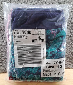 Comfort Choice 3-Pair Pack Brief Cotton Panties Womens 12 Pink Blue Paisley NWOT - Picture 1 of 7
