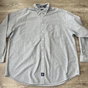 GAP Big Oxford Shirt Mens 2XL Gray Long Sleeve Button Down - Picture 1 of 9