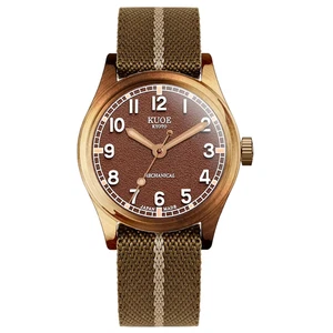 Reloj Automático KUOE KYOTO OLD SMITH 90-002 Banda Roja x Beige Esfera Marrón 38mm - Imagen 1 de 9