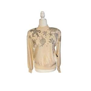 Vintage St. John by Marie Gray Sweater With Embellished Sea Life Design Size S - Picture 1 of 7