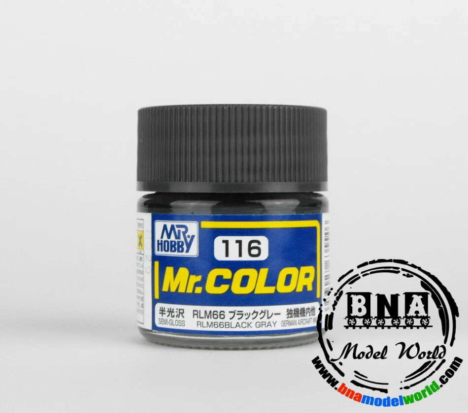 Gunze Sangyo/GSI Mr.Color Lacquer Paint - Semi-Gloss RLM 66 Black Grey (10ml) - image 1 of 1