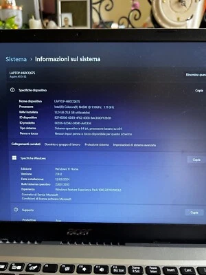 Acer Aspire 1 A114-33-C28D 14" (Intel Celeron N4500, 12GB RAM, 128GB di memoria) - Immagine 1 di 4