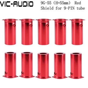 10PCS 9Pin Tube Shield Aluminium RED For E88CC 6922 12AU7 12AX7 ECC82 Tube AMP - Picture 1 of 6