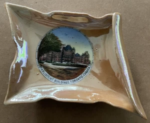 Vintage PARLIAMENT BUILDINGS Toronto Canada Souvenir Porcelain Dish - Picture 1 of 5