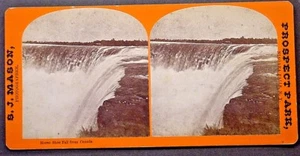 Stereoview Flat Mt Niagara Falls Horseshoe Falls fr Canada by Mason SHIPS FREE - Picture 1 of 1