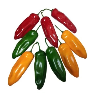 9 pcs Artificial Lifelike Chili Fake Pepper Vegetable Home Party Holiday Decor - Picture 1 of 1