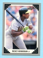 1991 Leaf Preview Baseball # 23 Rickey Henderson -- Athletics -- Box 845