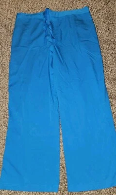 Urbane Womens Ultimate Elastic Waist Scrub Pants Turquoise Blue Petite 28" 9300 - Image 1 of 4