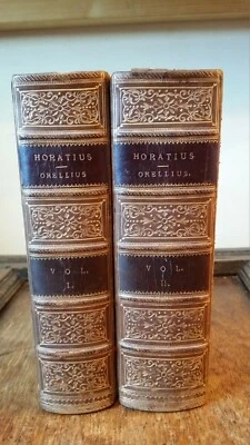1851 HORATIUS FLACCUS - ORELLIUS - TWO VOLUMES FINE HALF CALF BINDING - ZURICH - Image 1 of 4