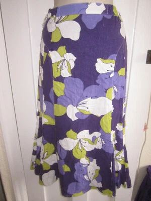 Ladies size 12 Papaya Purple Lime White Long Lined Skirt    Elasticated and Zip  - Image 1 of 4