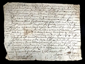 BAROQUE ERA DOCUMENT 1686 - Picture 1 of 4