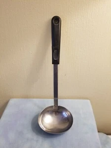 Vtg Soup Ladle Stainless China Black Handle Kitchen Utensil 11.5", Hole For Hang - Picture 1 of 10