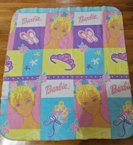 Vintage Barbie Throw Blanket Ballet Princess Ballerina Northwest 90s Y2k Flowers - Picture 1 of 4