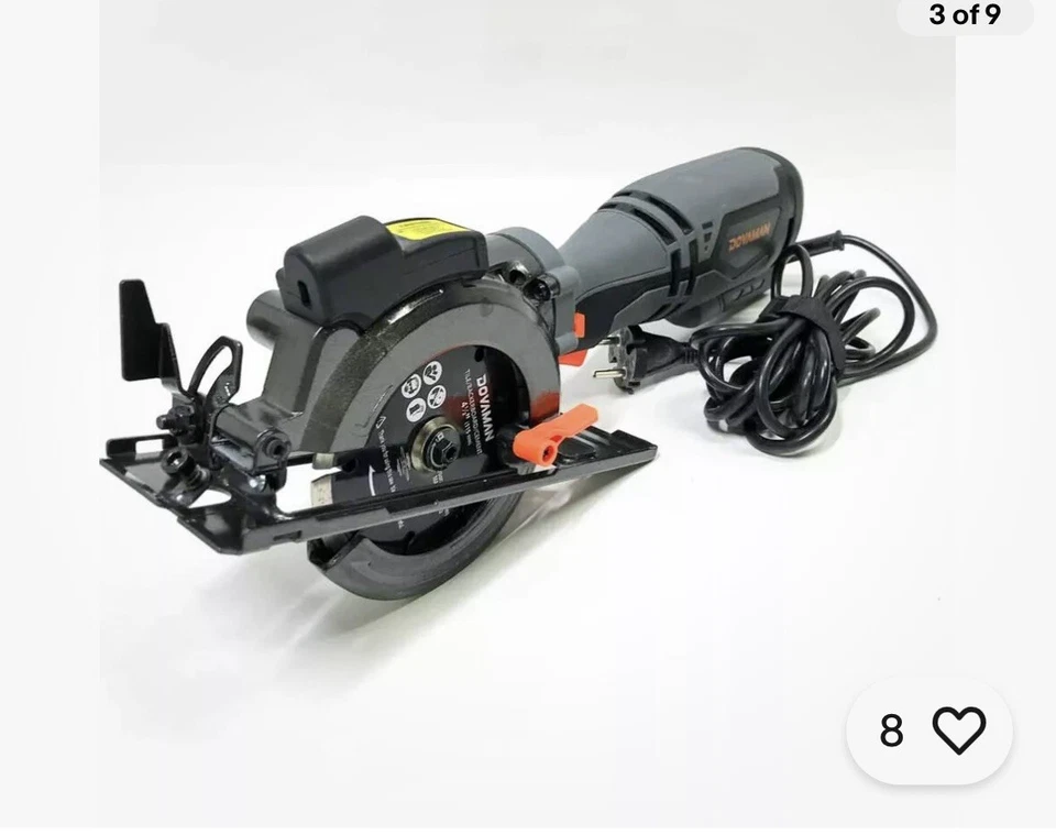 Mini serra circular DOVAMAN com laser, 3500 rpm, 5,8 amp 120 volts 🔥NOVA CAIXA ABERTA🔥 - Imagem 1 de 4