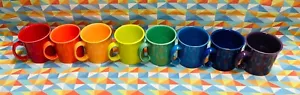 NEW FIESTAWARE RAINBOW 12 oz JAVA Mug set of 8 Mixed Color Fiesta FREE SHIPPING - Picture 1 of 7