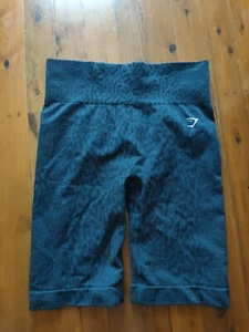 Gymshark Gym Shorts Grey Black Bike Yoga Run Size M - Picture 1 of 3