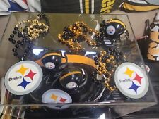 5pc lot Pittsburgh Steelers pro pocket helmets & 3 Beaded necklaces logo emblem
