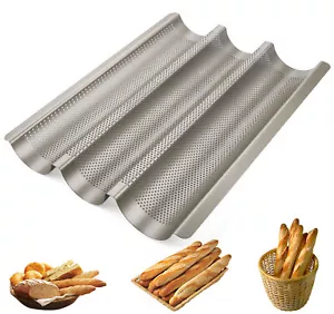 Baguette-Backblech,3 Mulden baguetteblech mit antihaftbeschichtung backblech - Bild 1 von 9