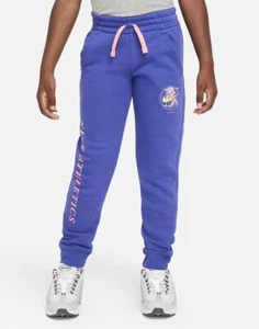 Nike Sportswear Club Fleece Joggers Big Kid’s Size Large Purple Pink Sweatpants - Picture 1 of 10