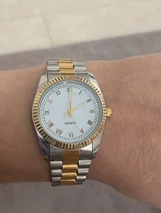 Schöne Lexor Bi-Color Klassische Armbanduhr Uhr WR 50M mit neuer Batterie - Bild 1 von 6