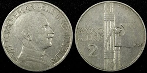Italy Vittorio Emanuele III  Nickel 1925 R 2 Lire KM# 63 (25 019) - Picture 1 of 3