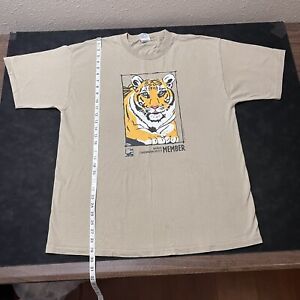 WCS Wildlife Conservation Society Members Bengal Tiger 1999 T Shirt Brown XL