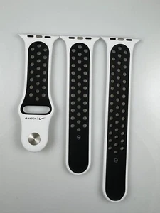 Bracelet sport Nike original Apple Watch 44 mm 45 mm 46 mm 49 mm sommet blanc/noir NEUF - Photo 1 sur 13