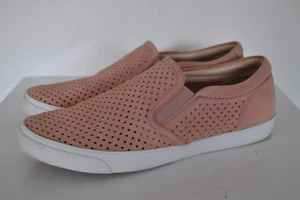 Pink suede slip on perforated women ballerina pumps size 7 D (EU 41) Clarks - Picture 1 of 6