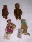 4pc Vintage Schuco Mohair Monkey Perfume Bottle, Mini, Gebr Bing Jointed