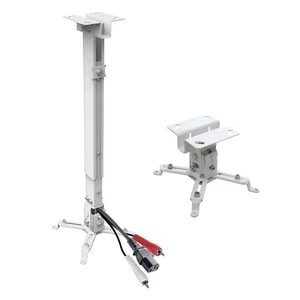 Universal Extendable Tilt DLP LCD Ceiling Projector Mount Bracket 44 lbs - White - Picture 1 of 7
