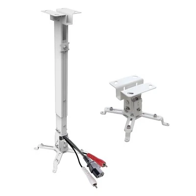BRATECK Universal Extendable Tilt DLP LCD Ceiling Projector Mount Bracket 44 lbs - White