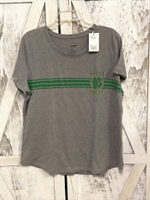 Sonoma Women's Shirt Top T shirt CHARCOAL GRAY Lucky Charm Irish 4 leaf clover