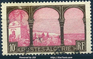 TIMBRE ALGERIE RARE 10F BRUN & ROSE N° 84 AVEC OBLITERATION LEGERE - COTE 50 € - Imagen 1 de 1