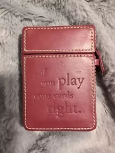 Leather Playing Cards Case Sacchi Leather Playing Cards Case If You Play Your Ca - Picture 1 of 7