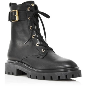 Stuart Weitzman Womens Ultra Combat & Lace-up Boots Black 8 Medium (B,M) - Picture 1 of 6