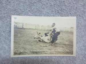 1922-1926 RITZVILLE Wa WADE WEST STEER ROPING  RPPC PHOTO POSTCARD by DoubleDay - Picture 1 of 2
